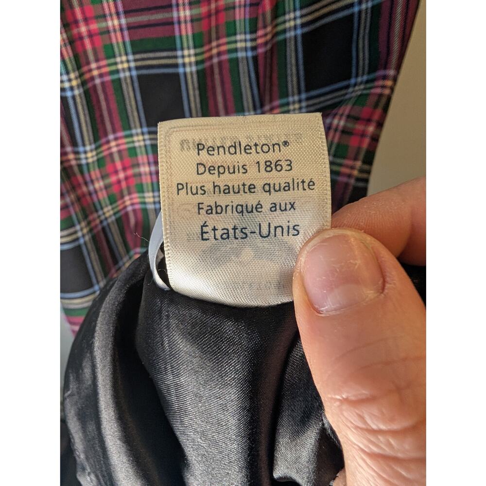 Vintage Pendleton Woolen Mills Red Green Plaid Tartan Dress USA Made Womens 10 - Picture 9 of 11